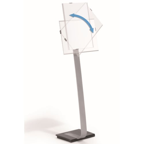Soporte de piso para tabloide con letrero informativo duradero, inserciones de 11" x 17", transparente